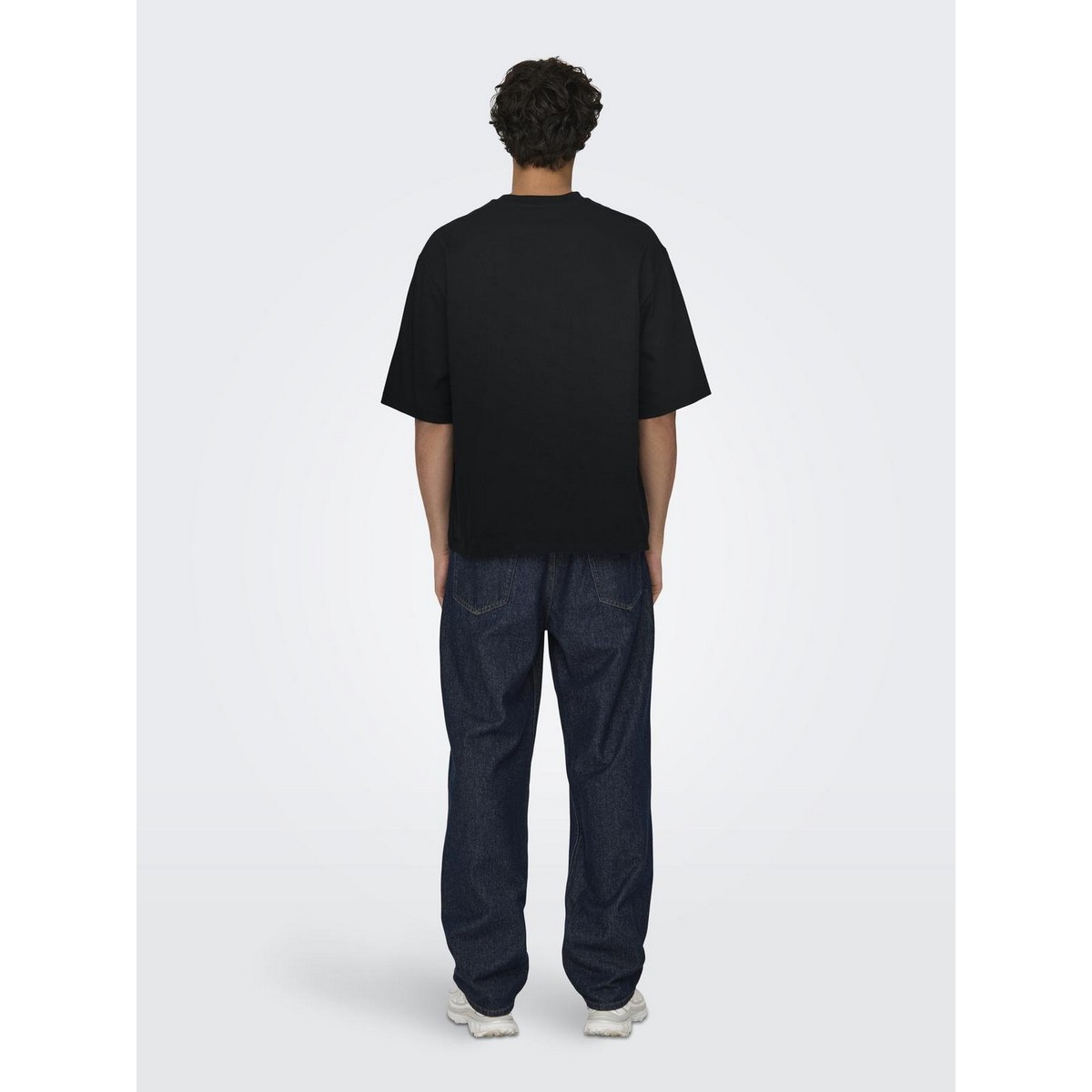 ONLY & SONS OVERSIZE FIT ROUND NECK T-SHIRT 22027787 BLACK - Μαύρο - XL